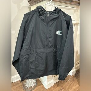 Champion hoodie lightweight wind breaker men’s size M black